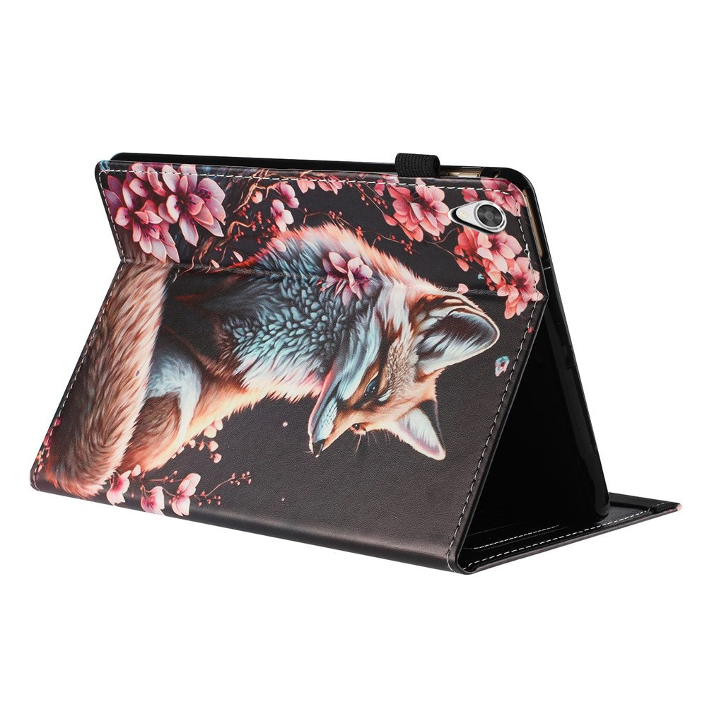 For Lenovo Tab M9 TB-310FU Tablet Case Litchi Texture Pattern Printing Leather Cover Auto Sleep / Wake with Card Holder - Fox