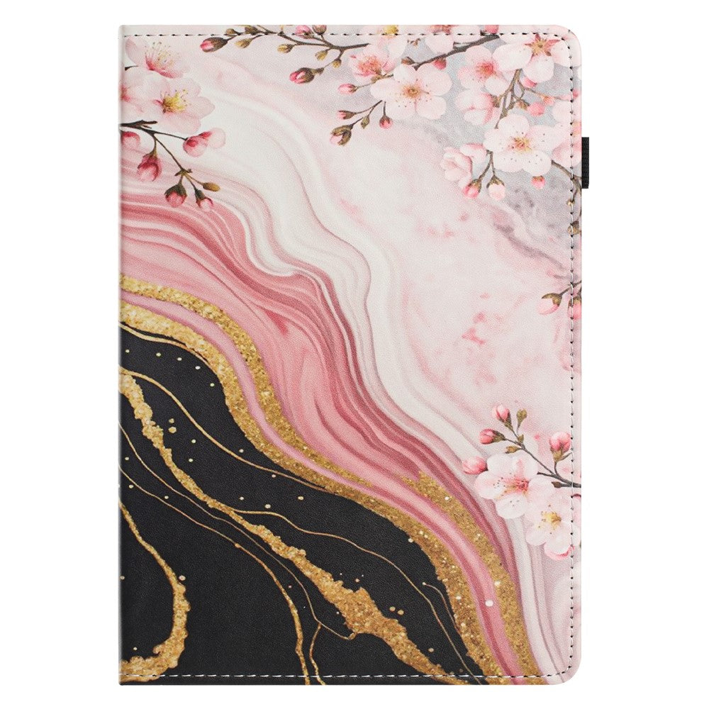For Lenovo Tab M11 Tablet Case Litchi Texture Pattern Printing Leather Cover Auto Sleep / Wake with Card Holder - Marble Flower