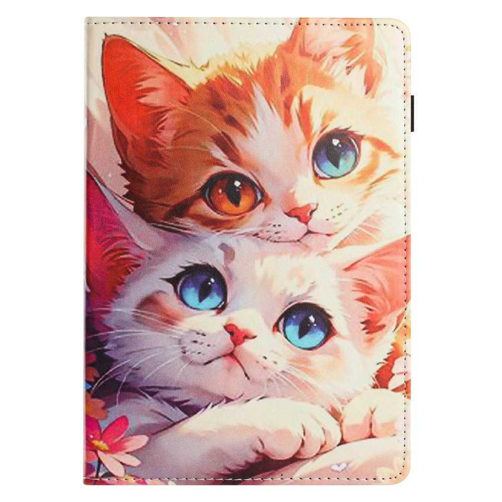 For Lenovo Tab M11 Tablet Case Litchi Texture Pattern Printing Leather Cover Auto Sleep / Wake with Card Holder - Two Cats