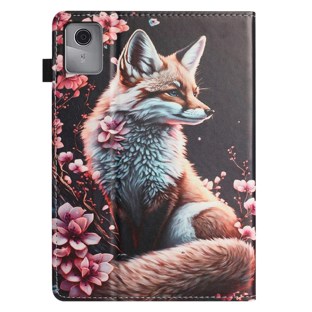 For Lenovo Tab M11 Tablet Case Litchi Texture Pattern Printing Leather Cover Auto Sleep / Wake with Card Holder - Fox