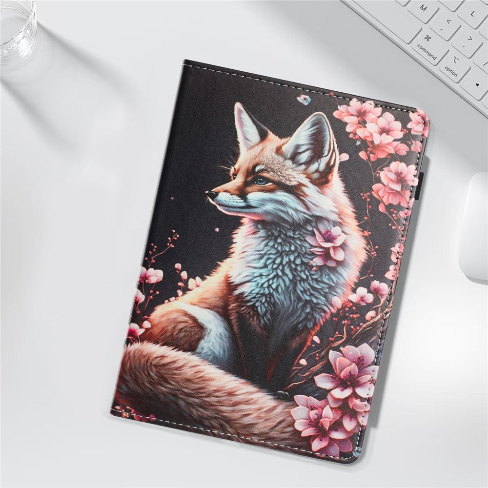For Lenovo Tab M11 Tablet Case Litchi Texture Pattern Printing Leather Cover Auto Sleep / Wake with Card Holder - Fox