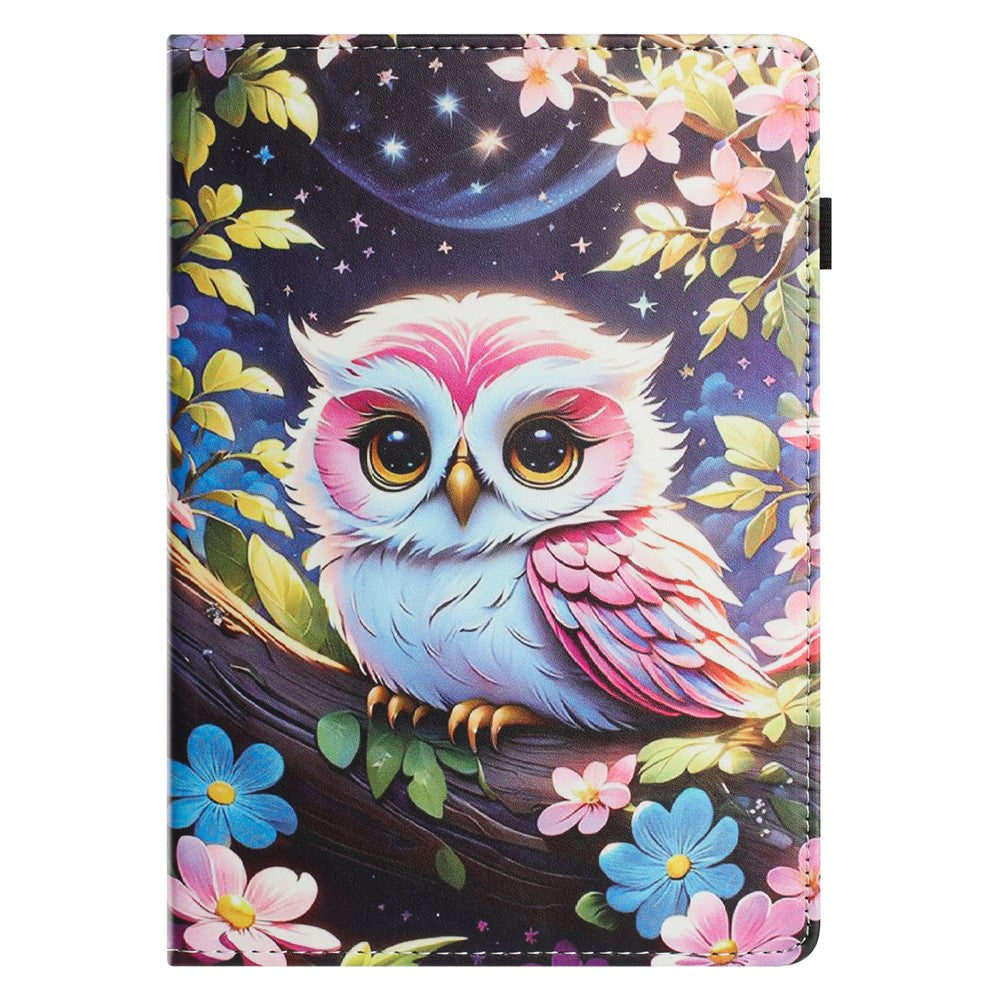For Lenovo Tab M11 Tablet Case Litchi Texture Pattern Printing Leather Cover Auto Sleep / Wake with Card Holder - Owl