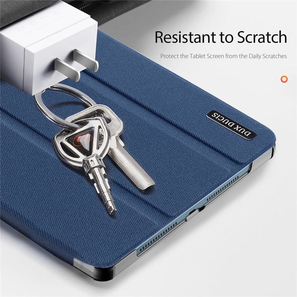 For Lenovo Yoga Tab Plus Case DUX DUCIS Domo Series Tri-fold Stand PU Leather Protective Tablet Cover - Blue