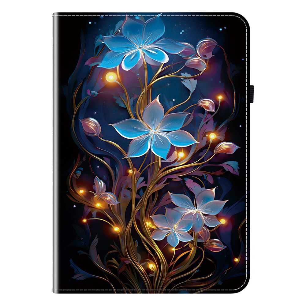 For Lenovo Legion Y700 (2025) Leather Case Pattern Printed Stand Tablet Cover with Card Slots - Small Lantern Flower