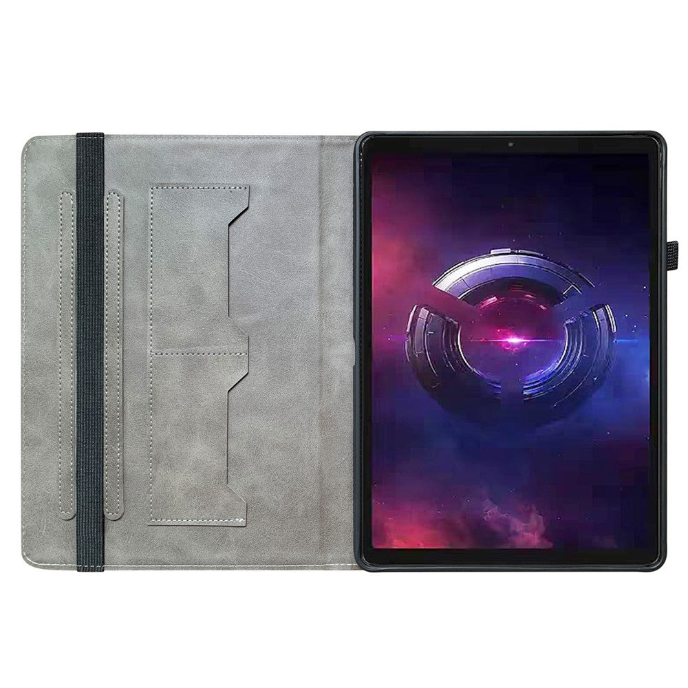 For Lenovo Legion Y700 (2025) Leather Case Pattern Printed Stand Tablet Cover with Card Slots - Black Orchid