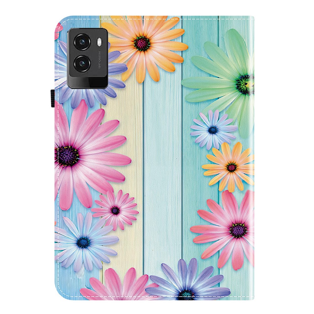 For Lenovo Legion Y700 (2025) Leather Case Pattern Printed Stand Tablet Cover with Card Slots - Sunflower