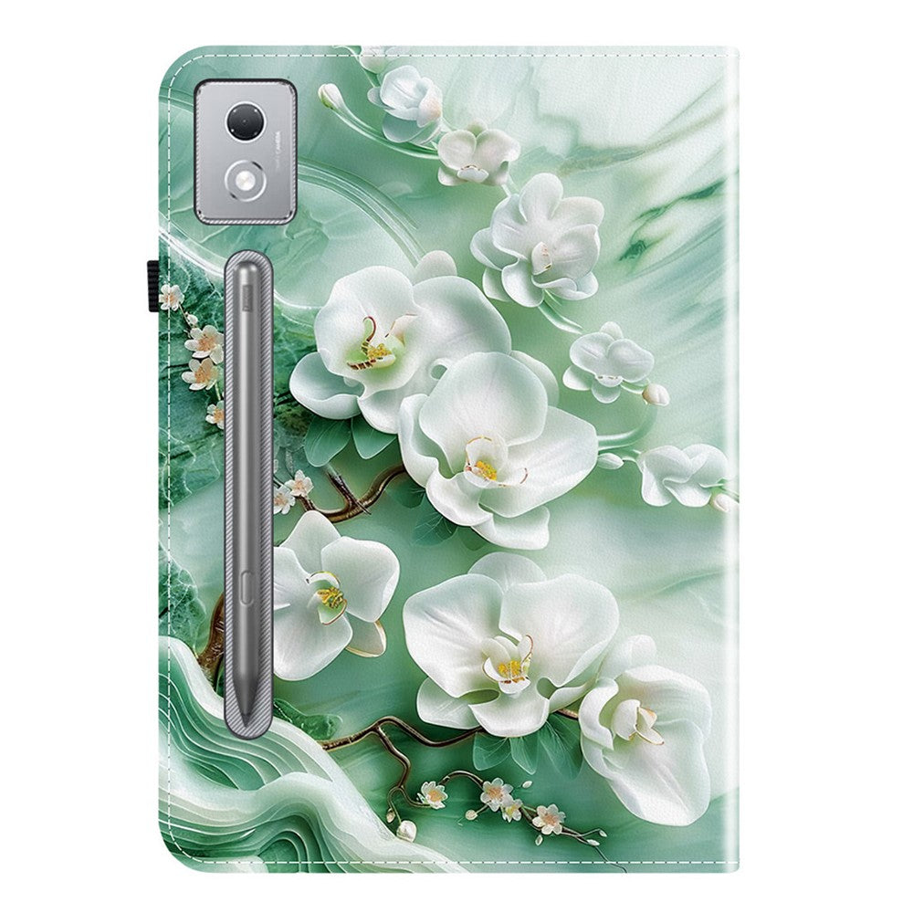 Leather Case For Lenovo Idea Tab Pro  /  Tab P12 Pro 12.7 2025  /  Xiaoxin Pad Pro 12.7 (2025) Pattern Printed Stand Tablet Cover - Jade Flower