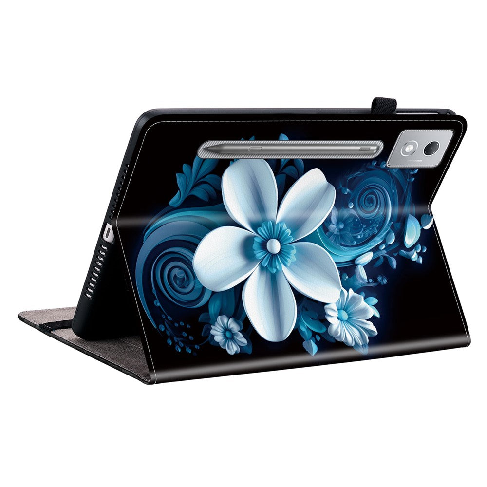 Leather Case For Lenovo Idea Tab Pro  /  Tab P12 Pro 12.7 2025  /  Xiaoxin Pad Pro 12.7 (2025) Pattern Printed Stand Tablet Cover - Black Orchid