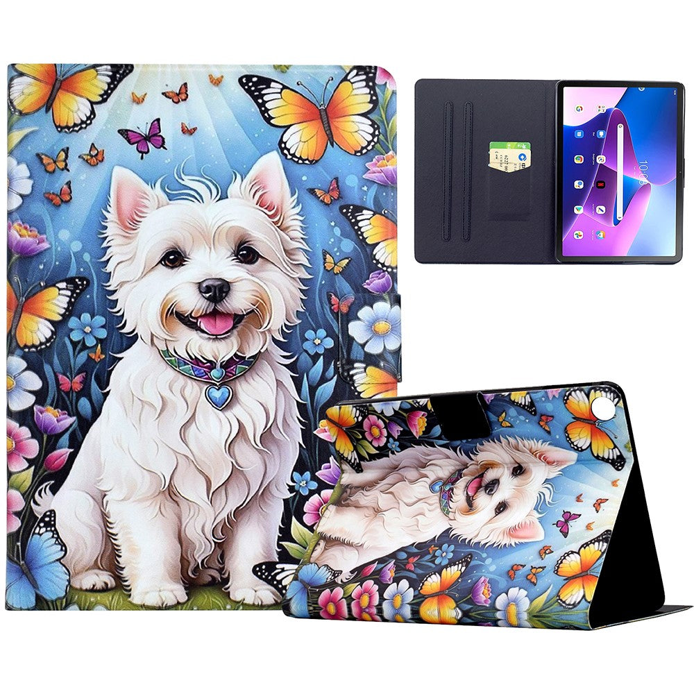 Stand Case for Lenovo Tab M10 Plus (3rd Gen) Pattern Printing Tablet Leather Cover with Auto Wake / Sleep - Dog