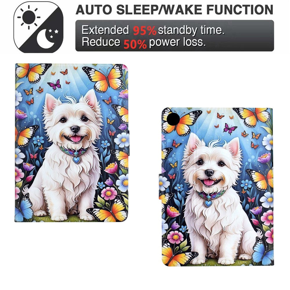Stand Case for Lenovo Tab M10 Plus (3rd Gen) Pattern Printing Tablet Leather Cover with Auto Wake / Sleep - Dog