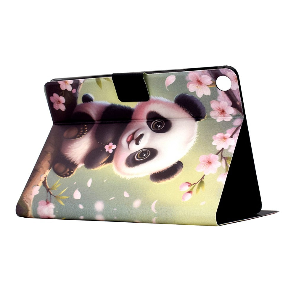 Stand Case for Lenovo Tab M10 Plus (3rd Gen) Pattern Printing Tablet Leather Cover with Auto Wake / Sleep - Sakura Panda