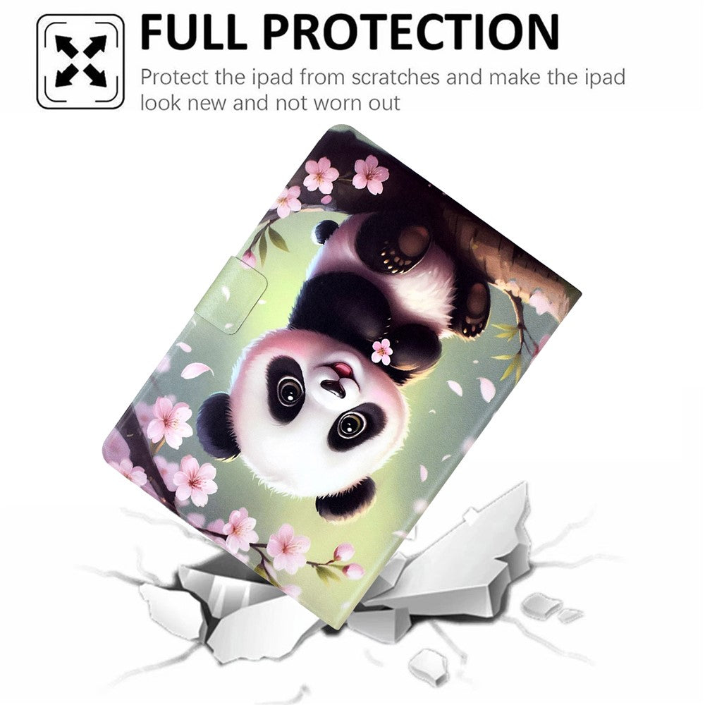 Stand Case for Lenovo Tab M10 Plus (3rd Gen) Pattern Printing Tablet Leather Cover with Auto Wake / Sleep - Sakura Panda