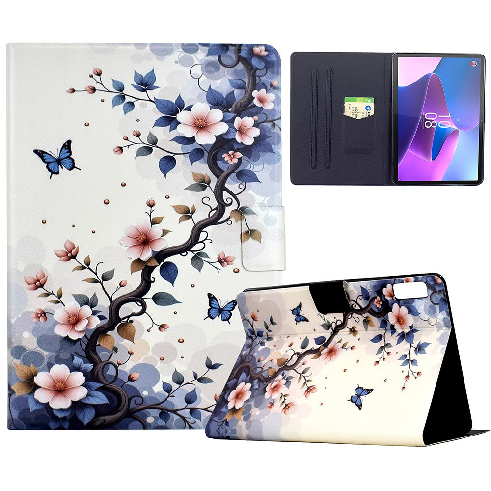 Stand Case for Lenovo Tab P11 Gen 2 TB-350 Pattern Printing Tablet Leather Cover with Auto Wake / Sleep - Pink Flower