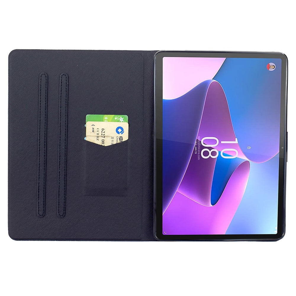 Stand Case for Lenovo Tab P11 Gen 2 TB-350 Pattern Printing Tablet Leather Cover with Auto Wake / Sleep - Pink Flower