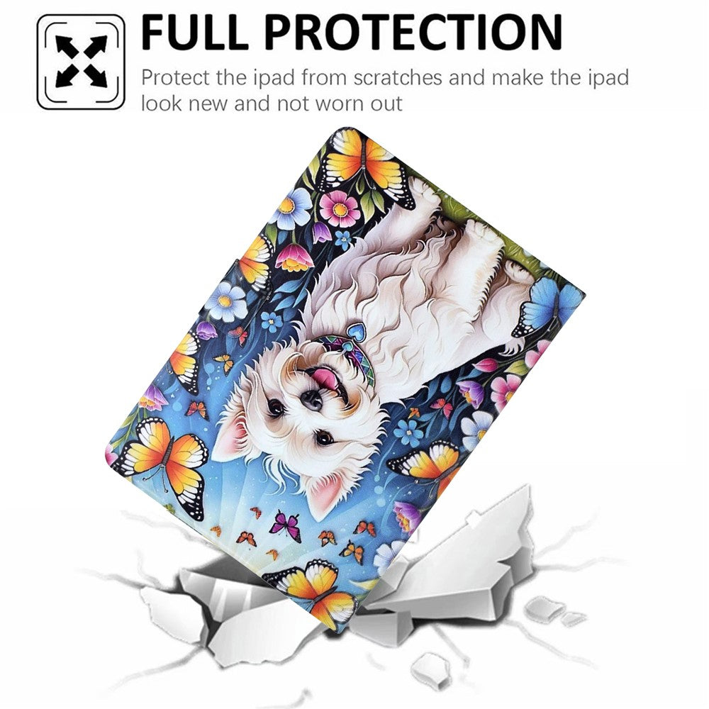 Stand Case for Lenovo Tab P11 Gen 2 TB-350 Pattern Printing Tablet Leather Cover with Auto Wake / Sleep - Dog