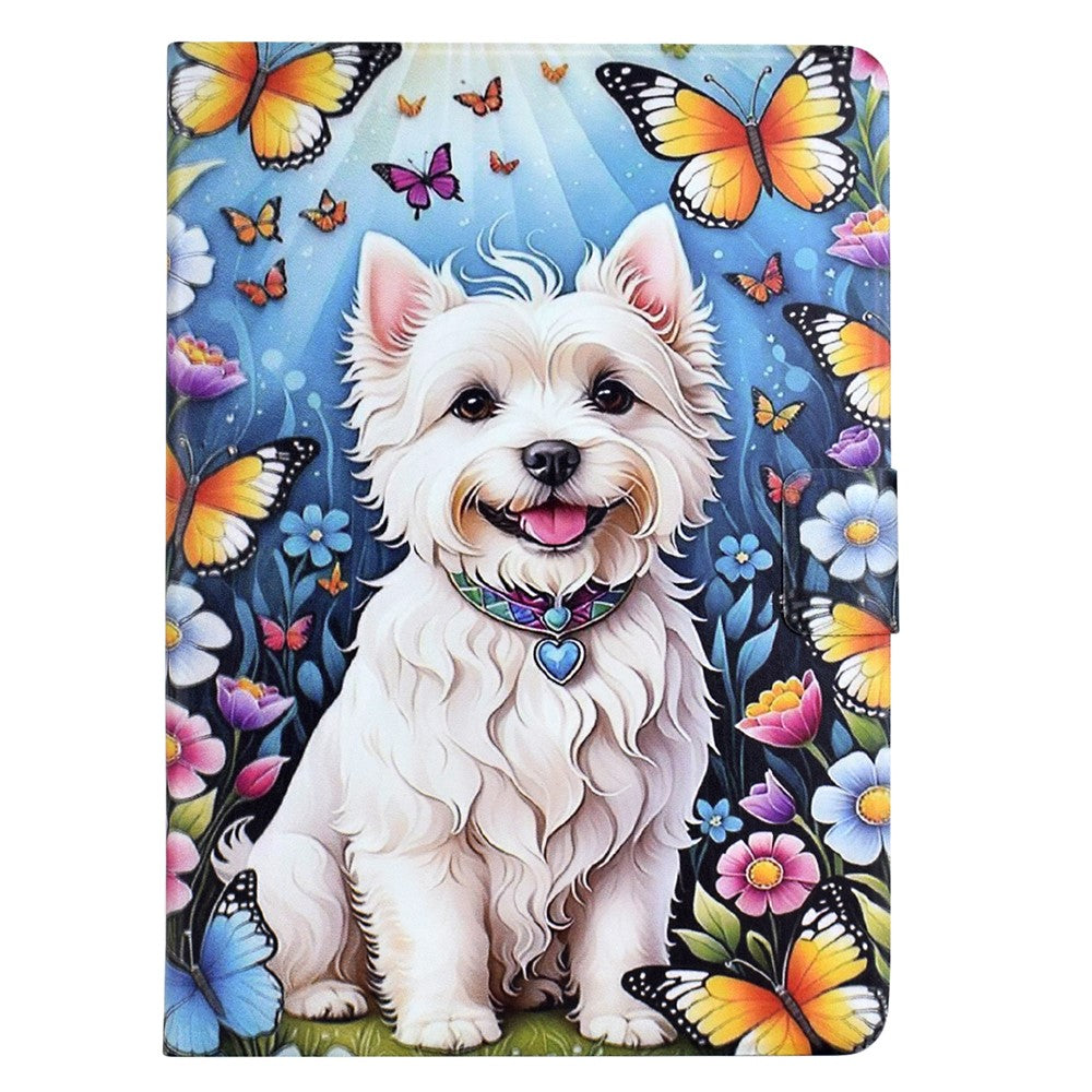 Stand Case for Lenovo Tab P11 Gen 2 TB-350 Pattern Printing Tablet Leather Cover with Auto Wake / Sleep - Dog