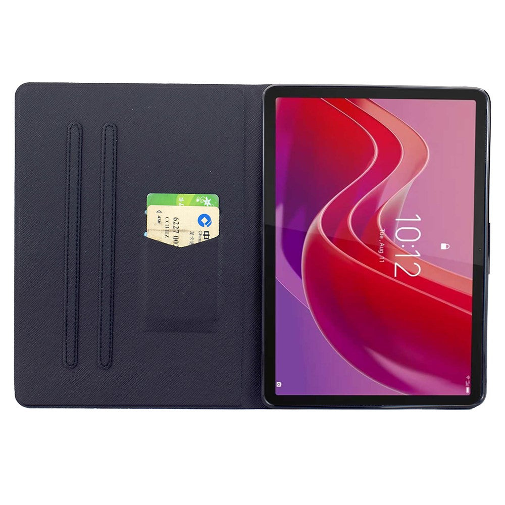 For Lenovo Tab M11 / Xiaoxin Pad 11 2024 Stand Case Pattern Printing Tablet Leather Cover with Auto Wake / Sleep - Sakura Panda