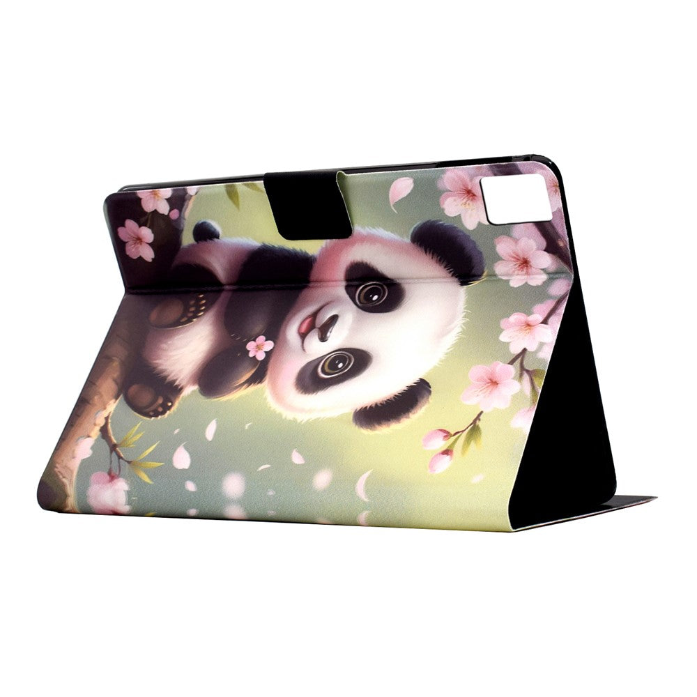 For Lenovo Tab M11 / Xiaoxin Pad 11 2024 Stand Case Pattern Printing Tablet Leather Cover with Auto Wake / Sleep - Sakura Panda