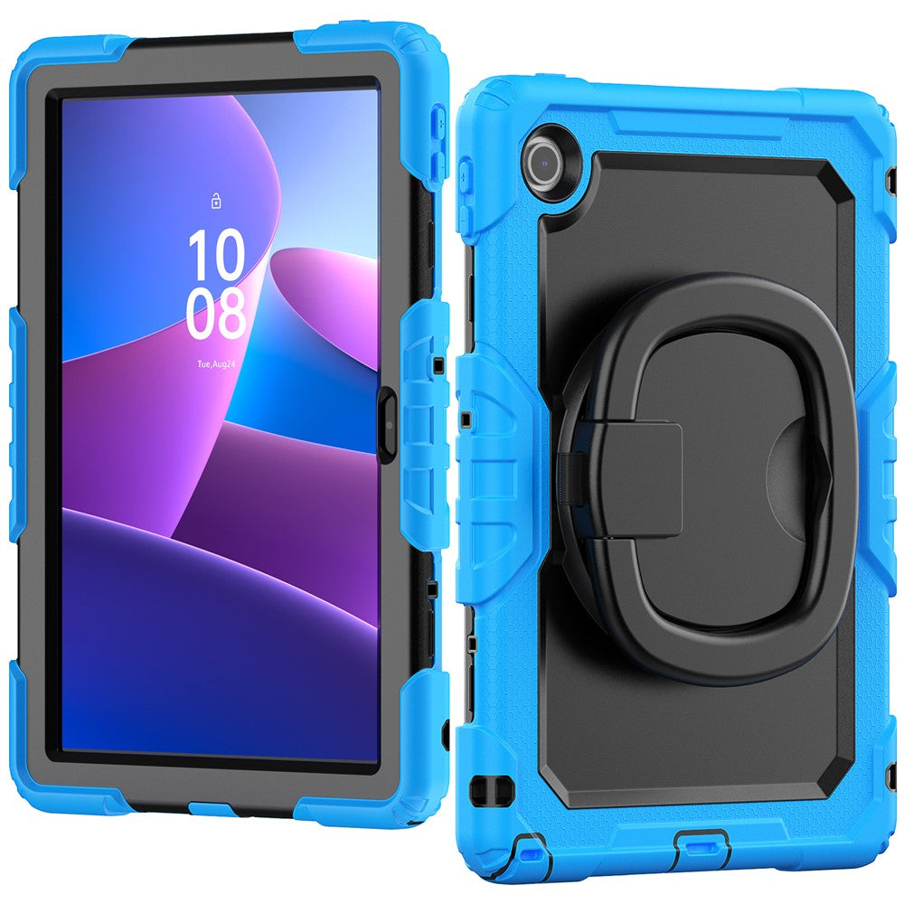 For Lenovo Tab 10.1 (2025) TB-311XU / Tab TB311FU Kickstand Case PC + Silicone Tablet Cover with Shoulder Strap - Baby Blue