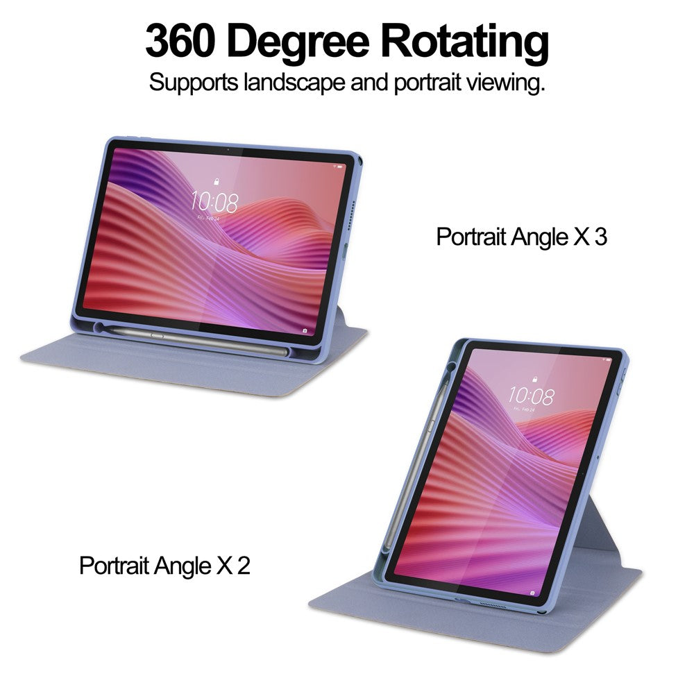 For Lenovo Tab TB311FU Case 360° Rotary Stand PU Leather+Acrylic Tablet Cover (Without Keyboard) - Purple