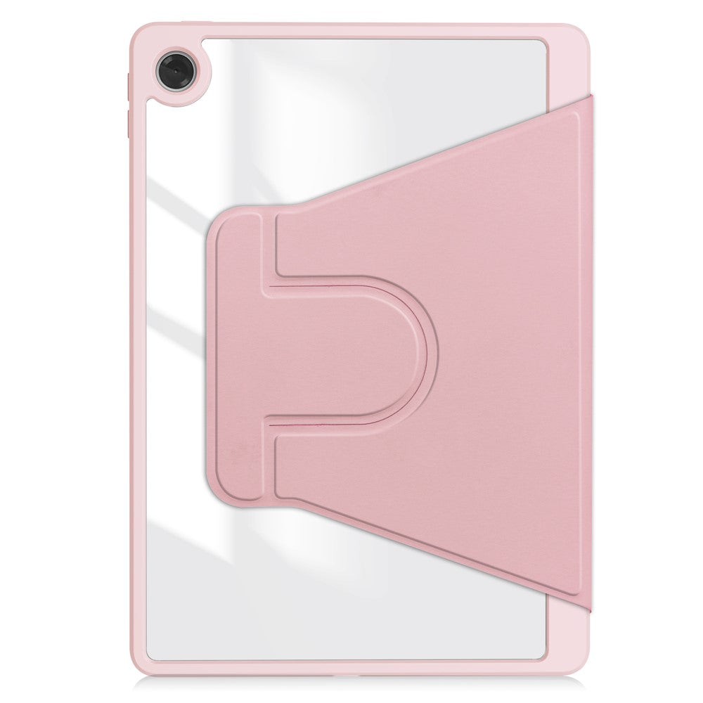 For Lenovo Tab TB311FU Case 360° Rotary Stand PU Leather+Acrylic Tablet Cover (Without Keyboard) - Pink