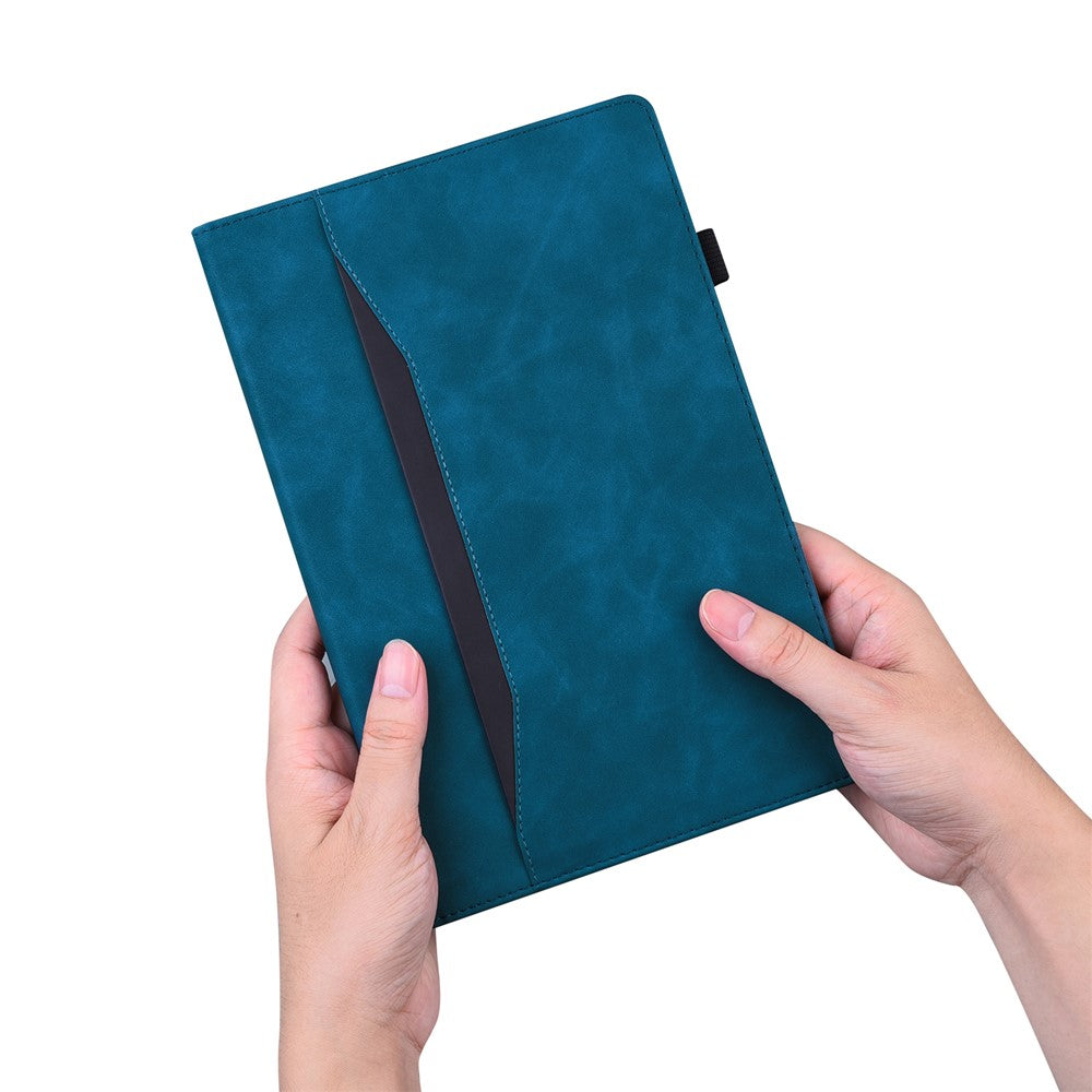 For Lenovo Tab K10C / Tab E10C Case PU Leather Protective Folio Tablet Cover with Card Holder - Blue