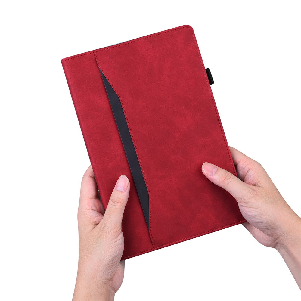 For Lenovo Tab K10C / Tab E10C Case PU Leather Protective Folio Tablet Cover with Card Holder - Red
