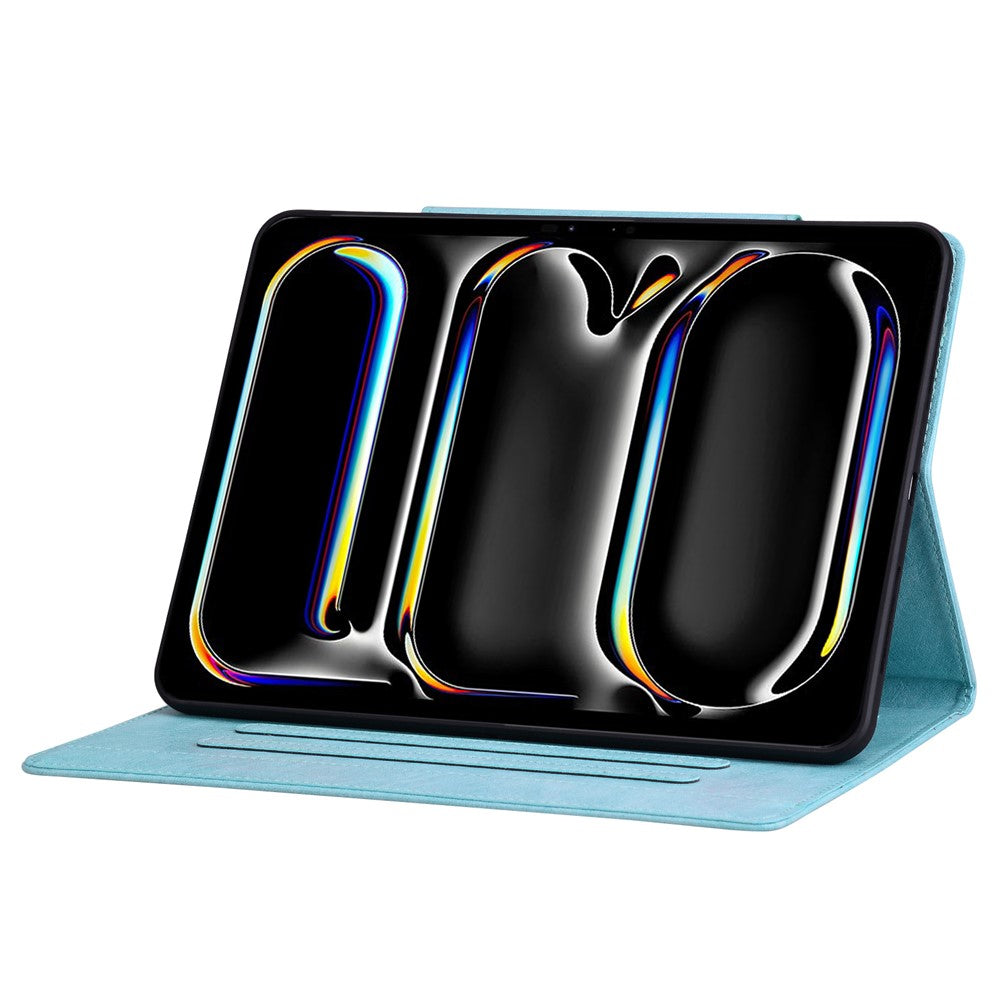For Lenovo Tab K10C / E10C Case Cat Buckle Closure Leather Protective Stand Cover - Baby Blue