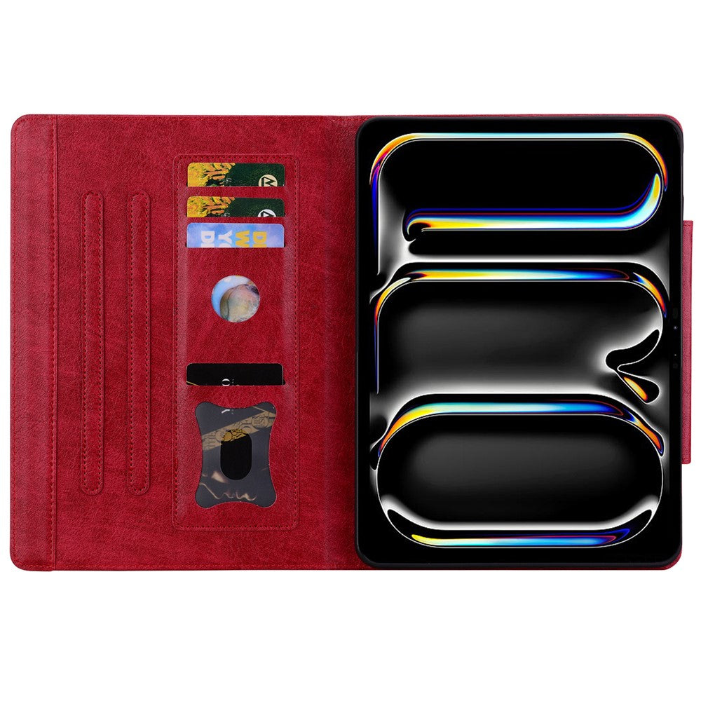 For Lenovo Tab K10C / E10C Case Cat Buckle Closure Leather Protective Stand Cover - Red