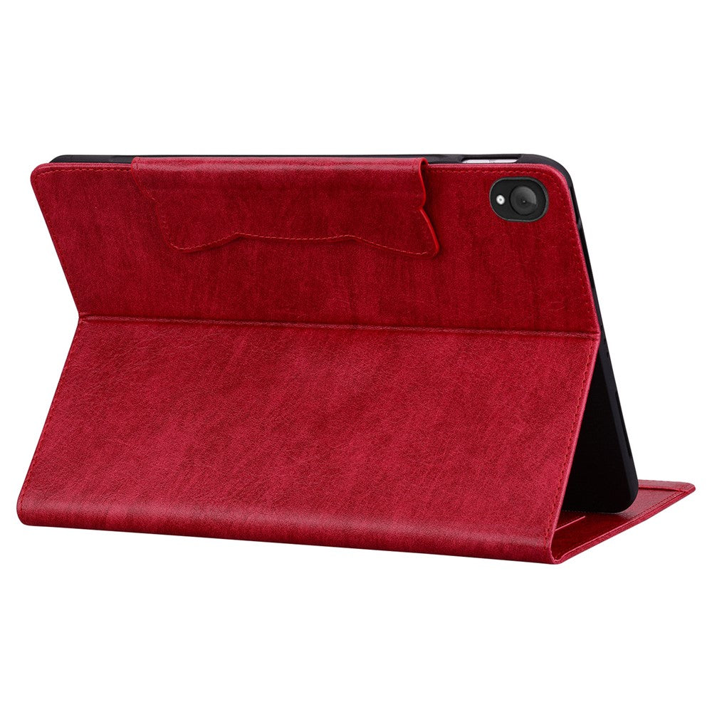 For Lenovo Tab K10C / E10C Case Cat Buckle Closure Leather Protective Stand Cover - Red