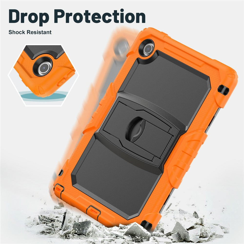 For Lenovo Tab 10.1 (2025) TB-311XU / Tab TB311FU Case Kickstand PC + Silicone Shockproof Tablet Cover - Orange