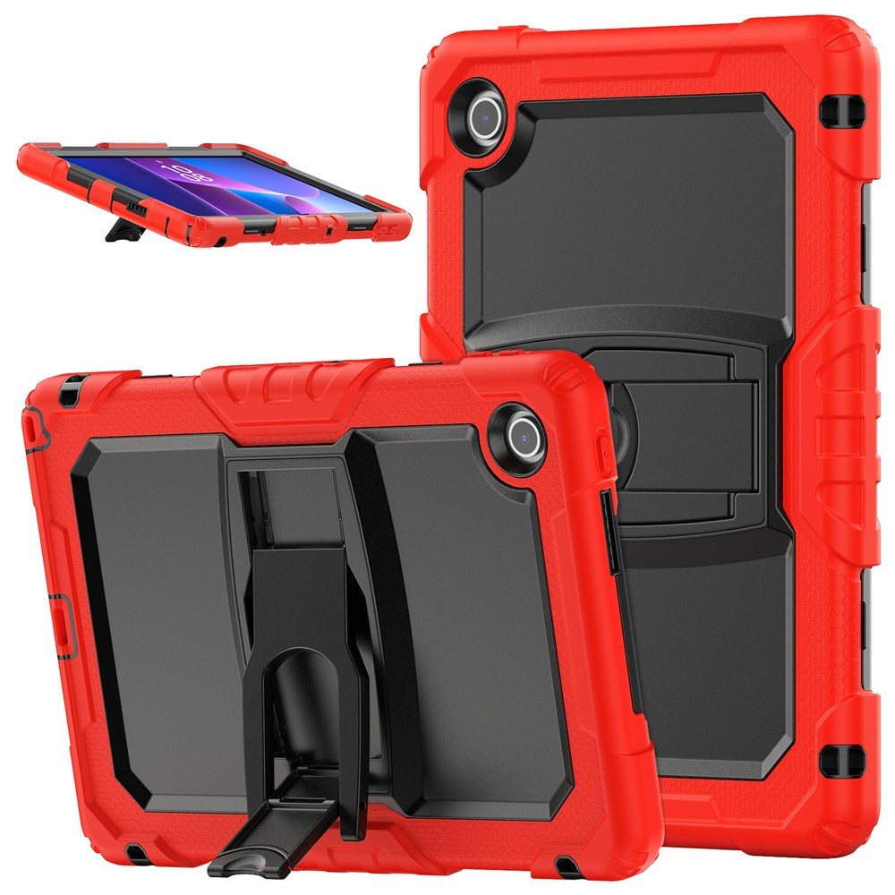 For Lenovo Tab 10.1 (2025) TB-311XU / Tab TB311FU Case Kickstand PC + Silicone Shockproof Tablet Cover - Red