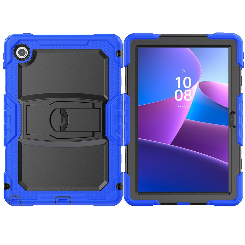For Lenovo Tab 10.1 (2025) TB-311XU / Tab TB311FU Case Kickstand PC + Silicone Shockproof Tablet Cover - Dark Blue