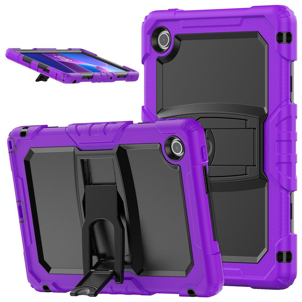 For Lenovo Tab 10.1 (2025) TB-311XU / Tab TB311FU Case Kickstand PC + Silicone Shockproof Tablet Cover - Purple
