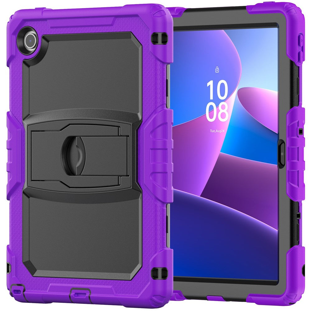 For Lenovo Tab 10.1 (2025) TB-311XU / Tab TB311FU Case Kickstand PC + Silicone Shockproof Tablet Cover - Purple