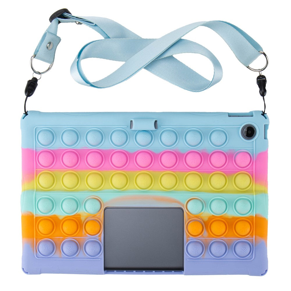 For Lenovo Xiaoxin Pad Studio 11.5 inch / Tab Plus TB-351FU Case Push Bubble Tablet Cover with Shoulder Strap - Colorful Baby Blue