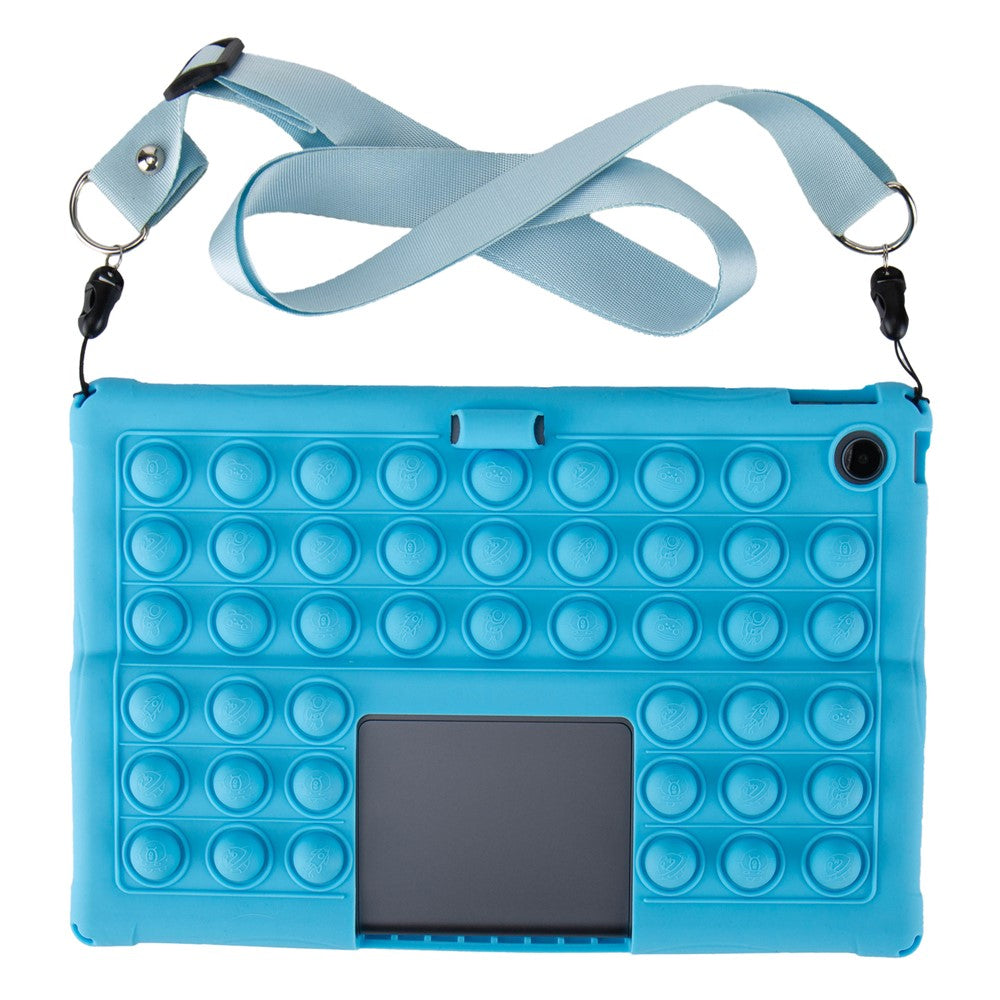 For Lenovo Xiaoxin Pad Studio 11.5 inch / Tab Plus TB-351FU Case Push Bubble Tablet Cover with Shoulder Strap - Sky Blue