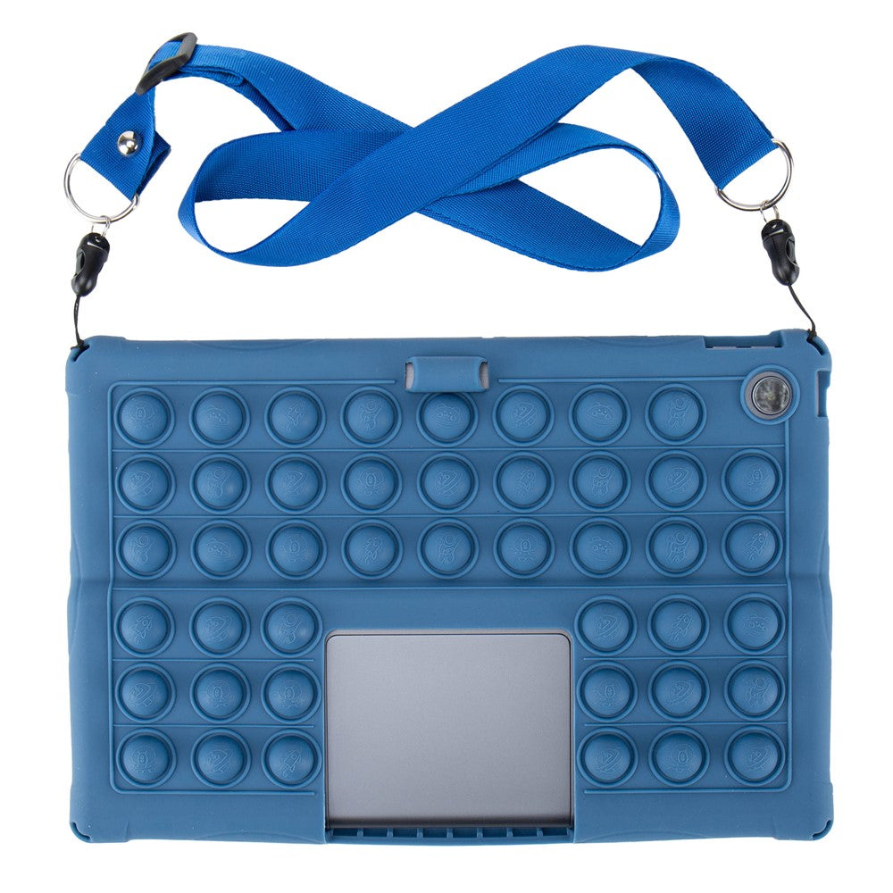 For Lenovo Xiaoxin Pad Studio 11.5 inch / Tab Plus TB-351FU Case Push Bubble Tablet Cover with Shoulder Strap - Blue