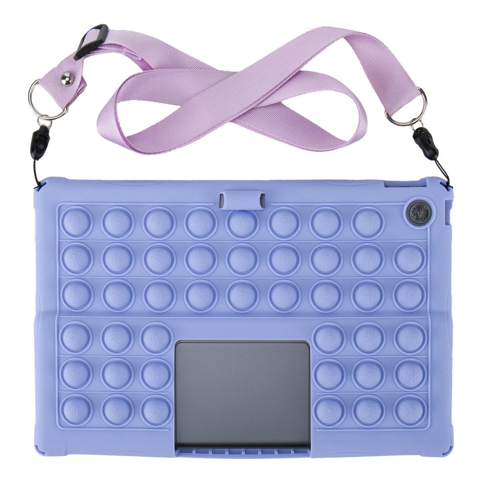 For Lenovo Xiaoxin Pad Studio 11.5 inch / Tab Plus TB-351FU Case Push Bubble Tablet Cover with Shoulder Strap - Purple