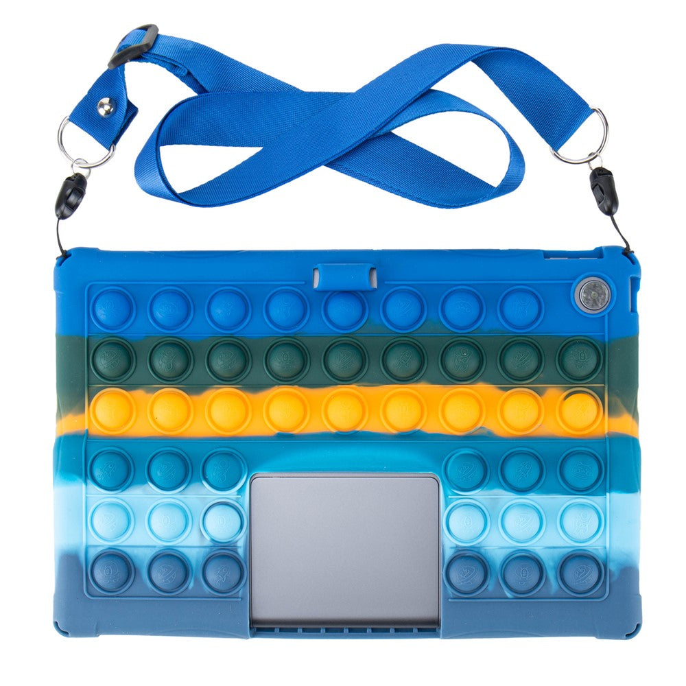 For Lenovo Xiaoxin Pad Studio 11.5 inch / Tab Plus TB-351FU Case Push Bubble Tablet Cover with Shoulder Strap - Colorful Dark Blue