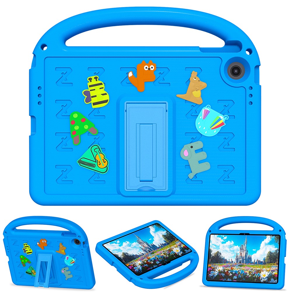 For Lenovo Tab 10.1 (2025) TB-311XU / Tab TB311FU Kickstand Case EVA + PC Tablet Protection Cover with Shoulder Strap - Blue