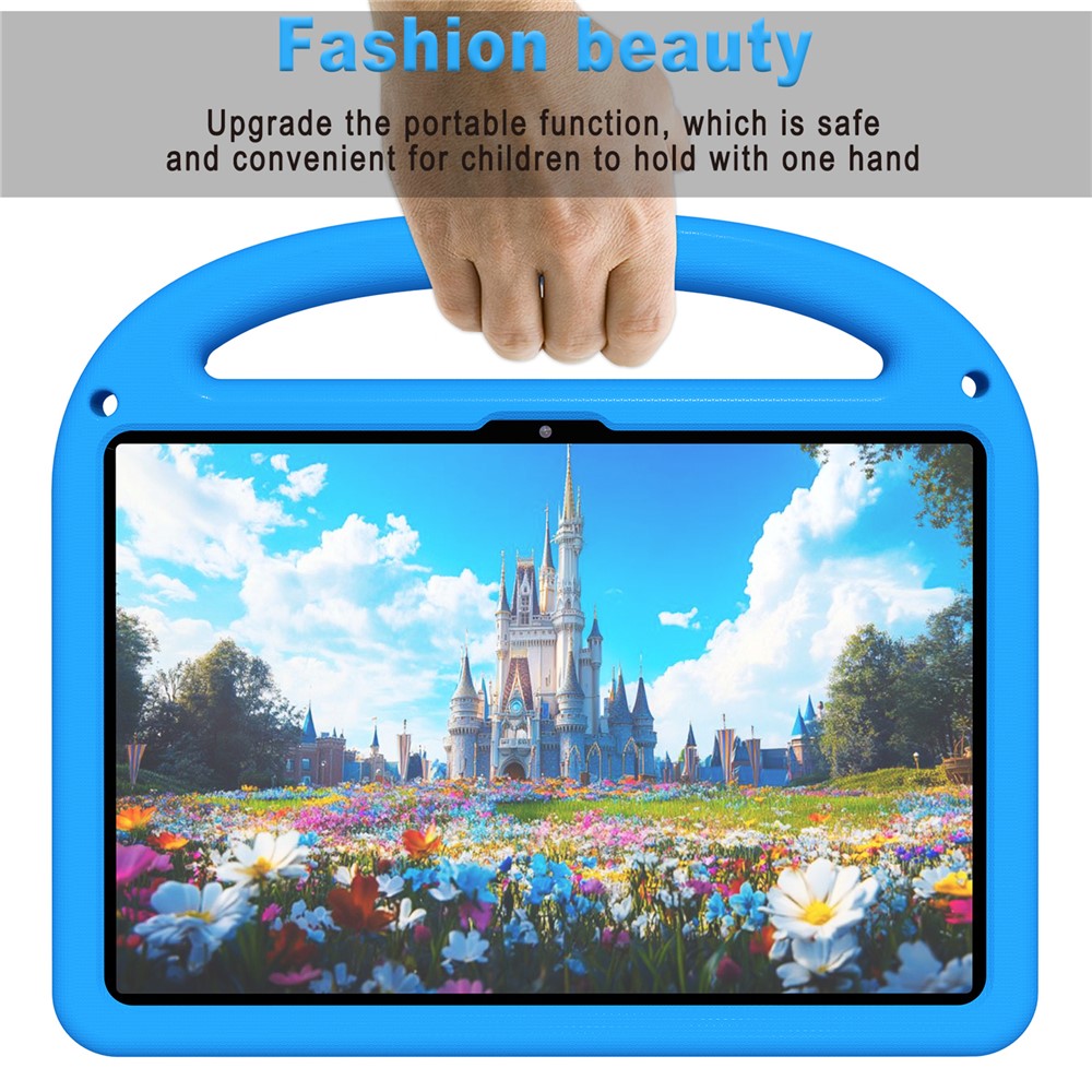 For Lenovo Tab 10.1 (2025) TB-311XU / Tab TB311FU Kickstand Case EVA + PC Tablet Protection Cover with Shoulder Strap - Blue