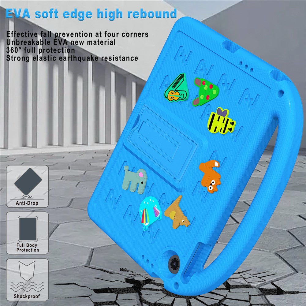 For Lenovo Tab 10.1 (2025) TB-311XU / Tab TB311FU Kickstand Case EVA + PC Tablet Protection Cover with Shoulder Strap - Blue