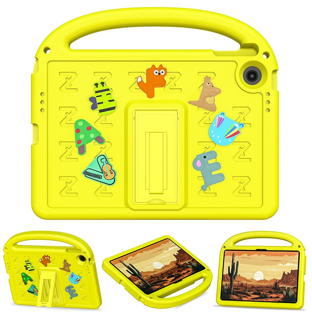 For Lenovo Tab 10.1 (2025) TB-311XU / Tab TB311FU Kickstand Case EVA + PC Tablet Protection Cover with Shoulder Strap - Yellow