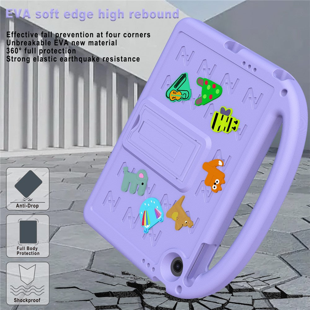 For Lenovo Tab 10.1 (2025) TB-311XU / Tab TB311FU Kickstand Case EVA + PC Tablet Protection Cover with Shoulder Strap - Purple