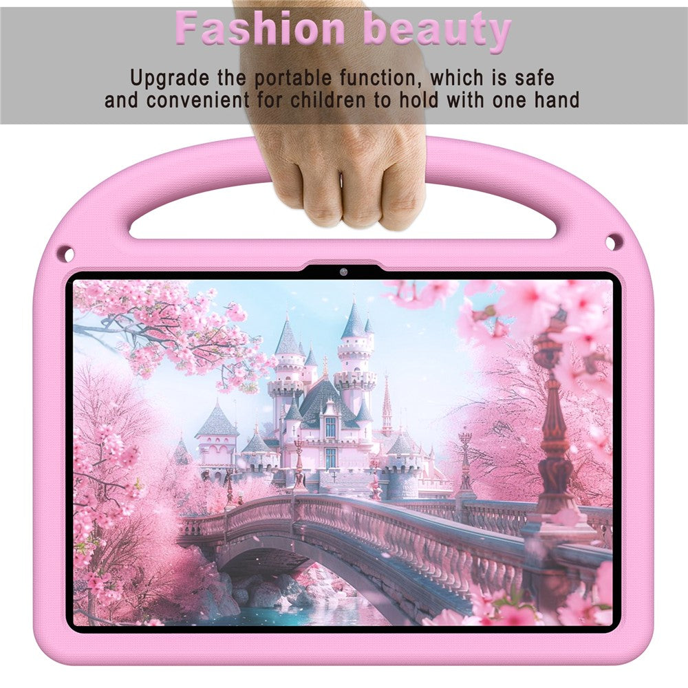 For Lenovo Tab 10.1 (2025) TB-311XU / Tab TB311FU Kickstand Case EVA + PC Tablet Protection Cover with Shoulder Strap - Pink