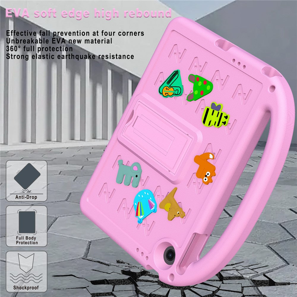 For Lenovo Tab 10.1 (2025) TB-311XU / Tab TB311FU Kickstand Case EVA + PC Tablet Protection Cover with Shoulder Strap - Pink