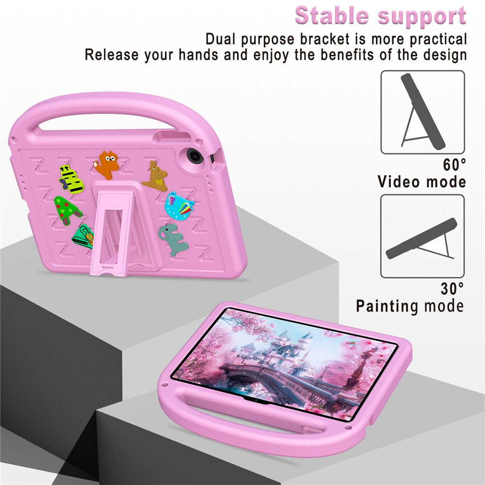 For Lenovo Tab 10.1 (2025) TB-311XU / Tab TB311FU Kickstand Case EVA + PC Tablet Protection Cover with Shoulder Strap - Pink