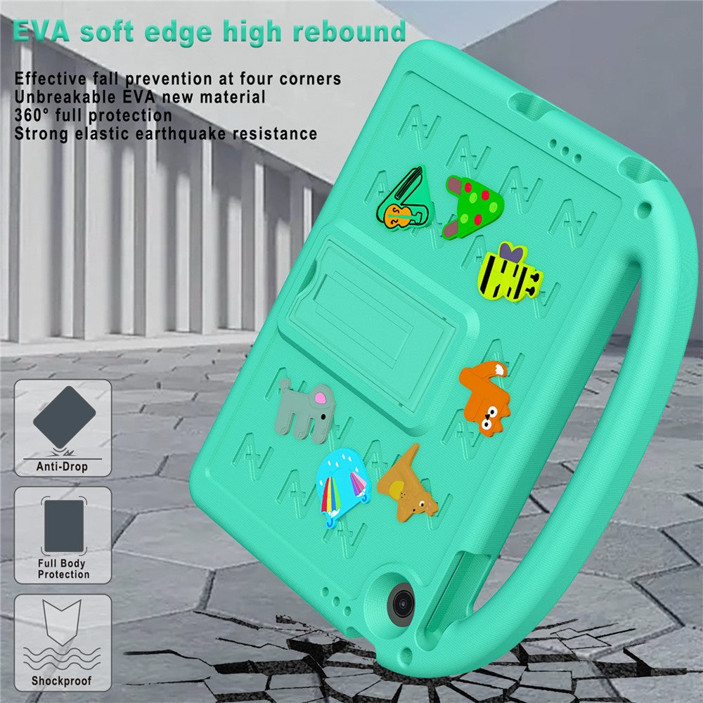 For Lenovo Tab 10.1 (2025) TB-311XU / Tab TB311FU Kickstand Case EVA + PC Tablet Protection Cover with Shoulder Strap - Green