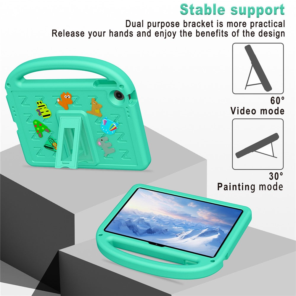 For Lenovo Tab 10.1 (2025) TB-311XU / Tab TB311FU Kickstand Case EVA + PC Tablet Protection Cover with Shoulder Strap - Green